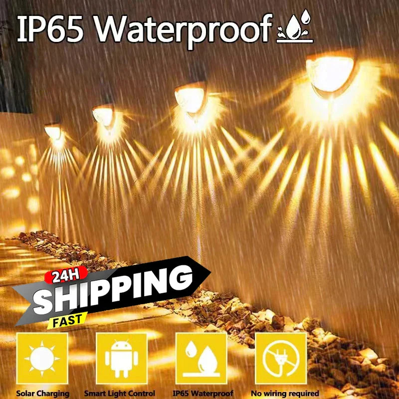 Solar LED Outdoor Wall Lamps - Waterproof Energy Garden Lights