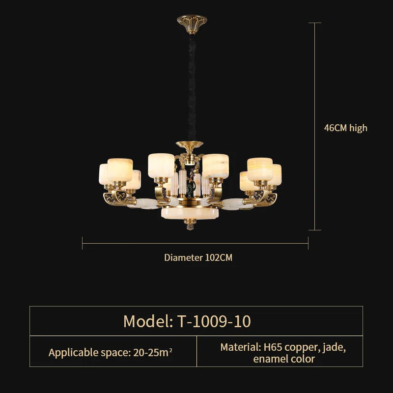 Chinese Jade Chandelier: Modern Living Room & Restaurant Décor
