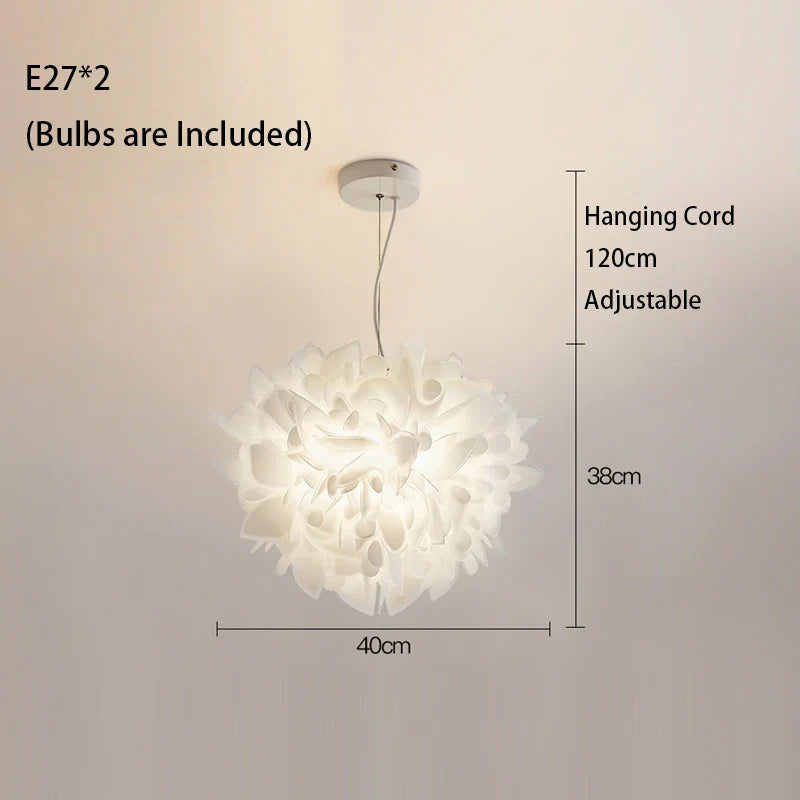 LED Petal Ceiling Chandelier for Living Room, Dimmable Round Bedroom Lamp