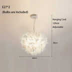 LED Petal Ceiling Chandelier for Living Room, Dimmable Round Bedroom Lamp