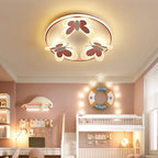 Butterfly Pink Ceiling Light for Kids Room & Study, Creative Decorative Lamp