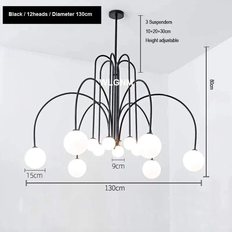 Glass Ball Chandelier: Modern Living Room Dining Kitchen Light Fixtures