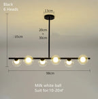 Gold Glass Ball LED Pendant Light for Kitchen Dining Room Lighting