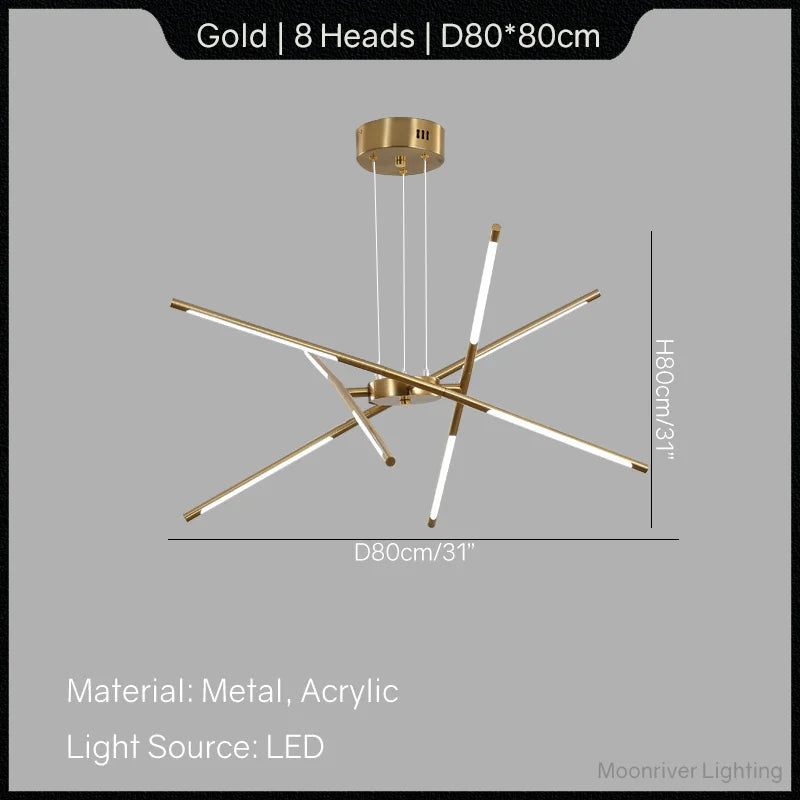 Modern Line Chandelier for Home Decor and Lighting