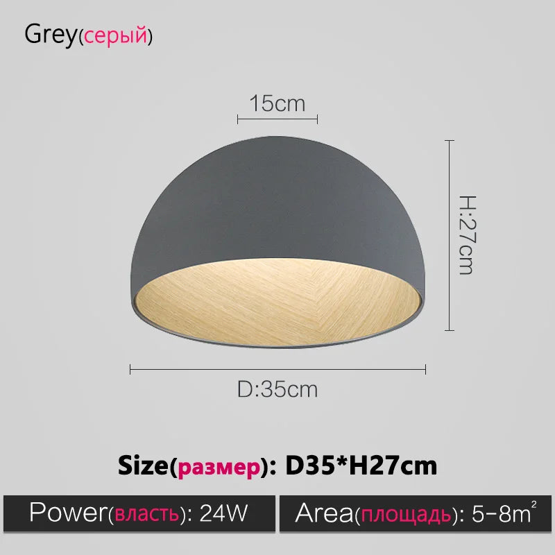 Nordic Wood Grain Ceiling Lamp for Living Room Bedroom, Minimalist Designer Art Lighting