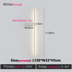 Modern Black Long Strip Wall Lamp for Bedroom Living Room TV Background