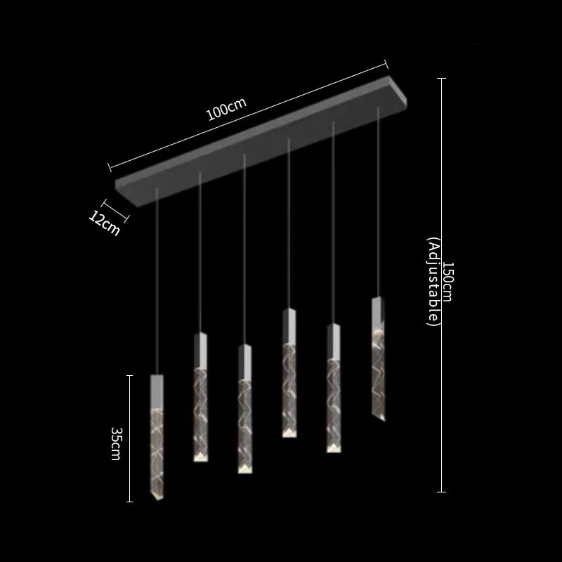 Luxury Crystal Column LED Chandelier Pendant for Staircase Home Decor