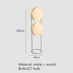 Silver Metal LED Floor Lamp Modern Nordic Style for Living Room, Bedroom, Hotel