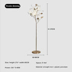 Nordic Ginkgo Leaf Living Room Floor Lamp - Modern Bedroom Night Light