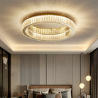 Crystal LED Chrome Ceiling Light Stainless Steel Art Lighting