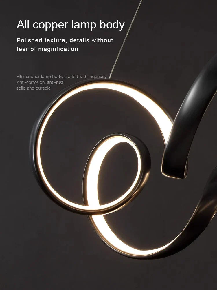 Creative Twisted LED Chandelier for Living Room Bedroom Lighting