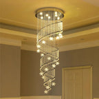 Crystal Chandelier: Modern Luxury LED Hanging Light for Staircase, Living Room, Hallway