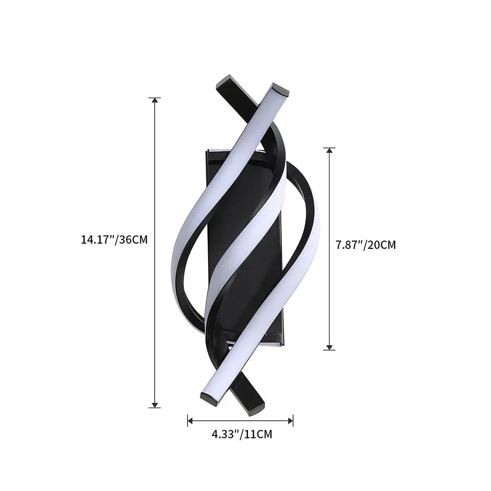 LED Wall Lamps Black White Light for Indoor Living Bedroom, Modern Design