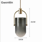 Bucket Glass Pendant Lamp LED Modern Hanging Lights for Dining Room Kitchen Home Décor
