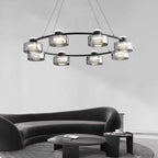 Modern Minimalism Circle Glass Chandelier LED Pendant Lights for Home Decoration