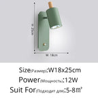 Rotatable Macaron Wall Sconce with Switch - Modern Nordic Design for Home Lighting