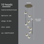 Crystal Modern Chandelier for Living Room Luxury Loft LED Lighting Staircase Chandelier