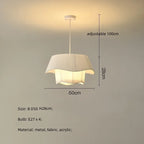 Modern White Fabric Chandelier Pendant Light Fixture