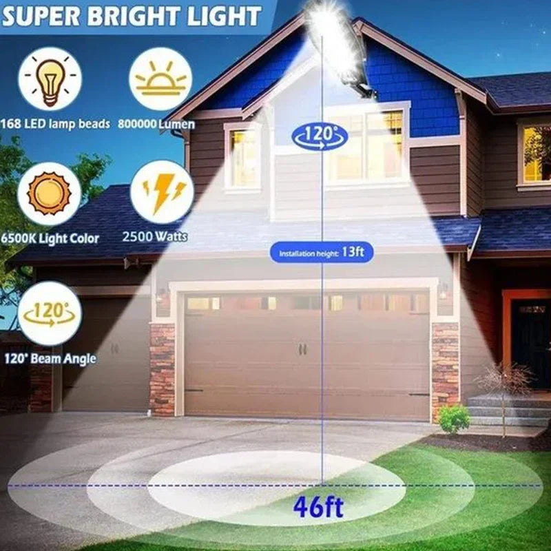 Solar Outdoor Street Light: 3 Modes, Motion Sensor, Remote Control - Waterproof Design