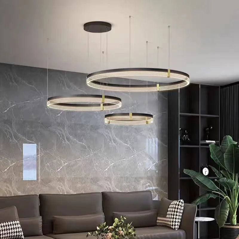 Black Acrylic LED Pendant Light for Modern Home Decor