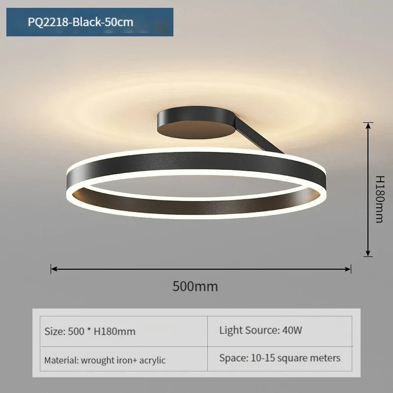 Modern Ring LED Ceiling Light for Bedroom and Living Room