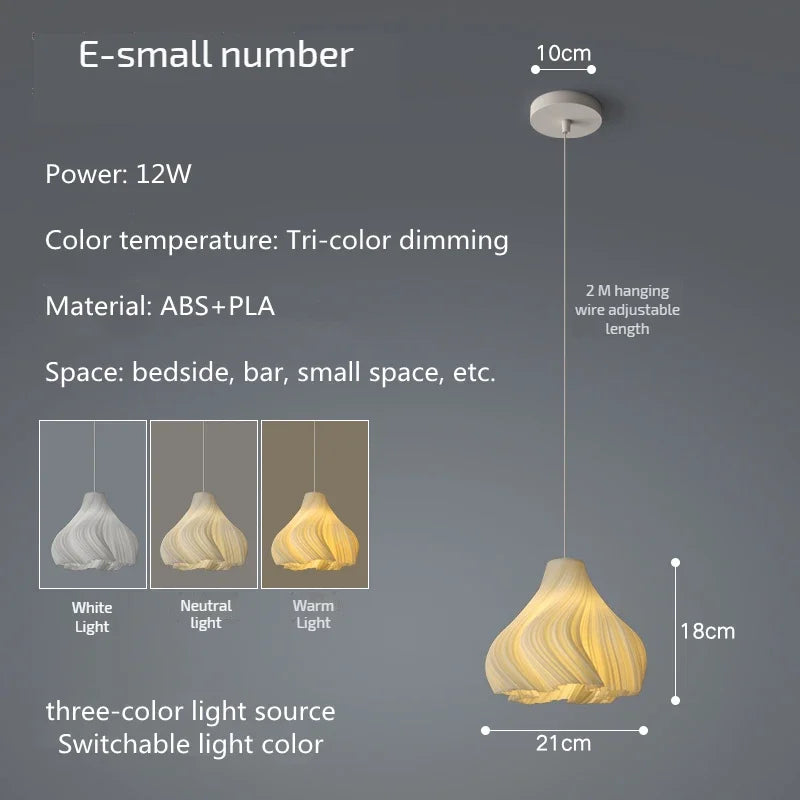 Modern 3D Printed Ceiling Chandelier for Living Room, Bedroom, and Dining Table