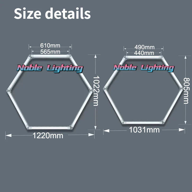 Honeycomb Hexagon Led Tube Ceiling Light for Auto Repair Workshop