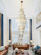 Crystal Pendant Chandelier for Hotel Lobby - Luxury Hollow Design - Nordic Villa Style