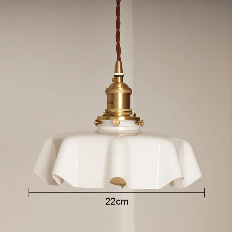 Cream Glass Cloud Pendant Light by - Simple Retro Indoor Chandelier for Home