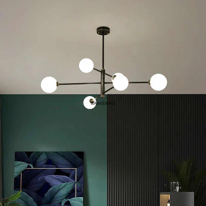 Glass Ceiling Chandelier for Bedroom Dining Living Room Decor