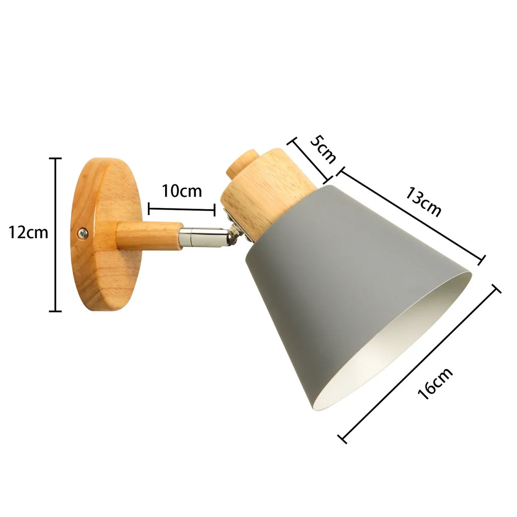Wooden Wall Sconce Nordic Bedside Lamp E27 Modern LED Light for Home Indoor