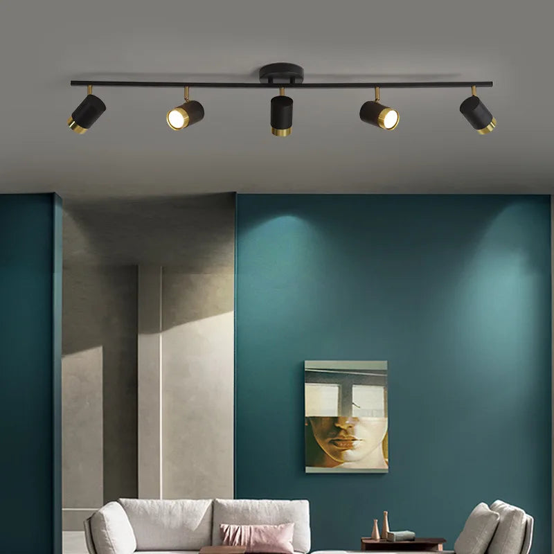 Modern Black LED Ceiling Chandelier Spotlight for Living Room, Bedroom, Dining - Light Fixtures
