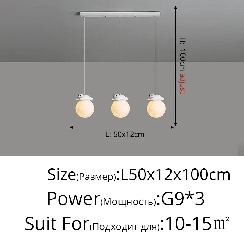 Bear Bedroom Wall Lamp: Modern Chandelier for Living Room, Study & Dining Room