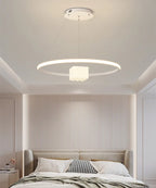 LED Chandelier: Modern White Hanging Light for Living Room Kitchen, Indoor Decor Lamps