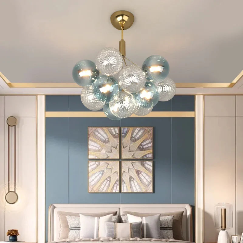 Multicolor Glass Ball Chandeliers Pendant Lights for Living Room Dining Bedroom