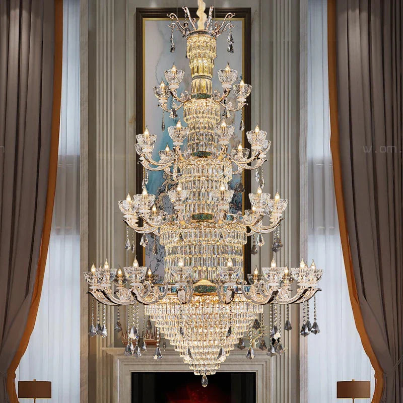 Luxury European Villa Crystal Chandelier for Living Room, Dining, Bedroom