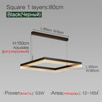 Square Modern Minimalist Nordic Chandelier for Living Room, Dining Room, Bedroom