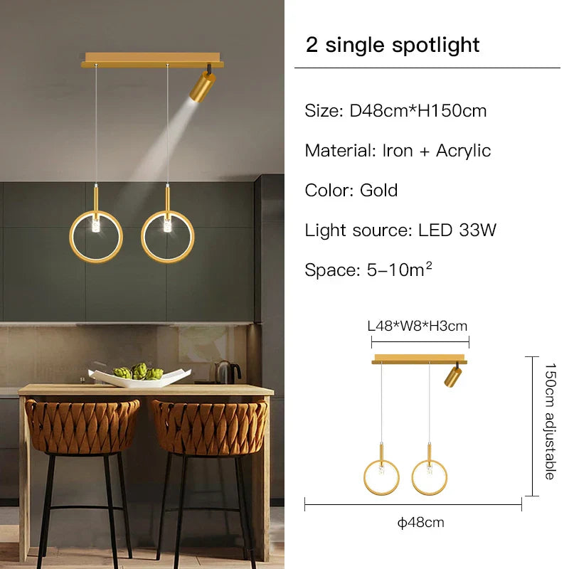 LED Dining Chandelier: Modern Pendant Light for Home Decor & Bar Counter