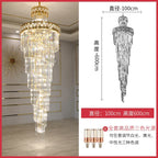 Luxury Crystal Chandelier for Duplex, Villa, Hotel Lobby, and Spiral Staircase