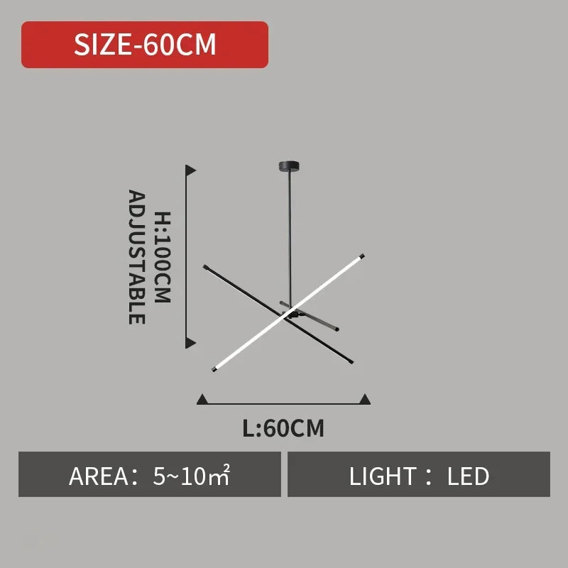 Modern Nordic Iron LED Chandelier for Living Room Bedroom - Minimalist Indoor Pendant Lighting