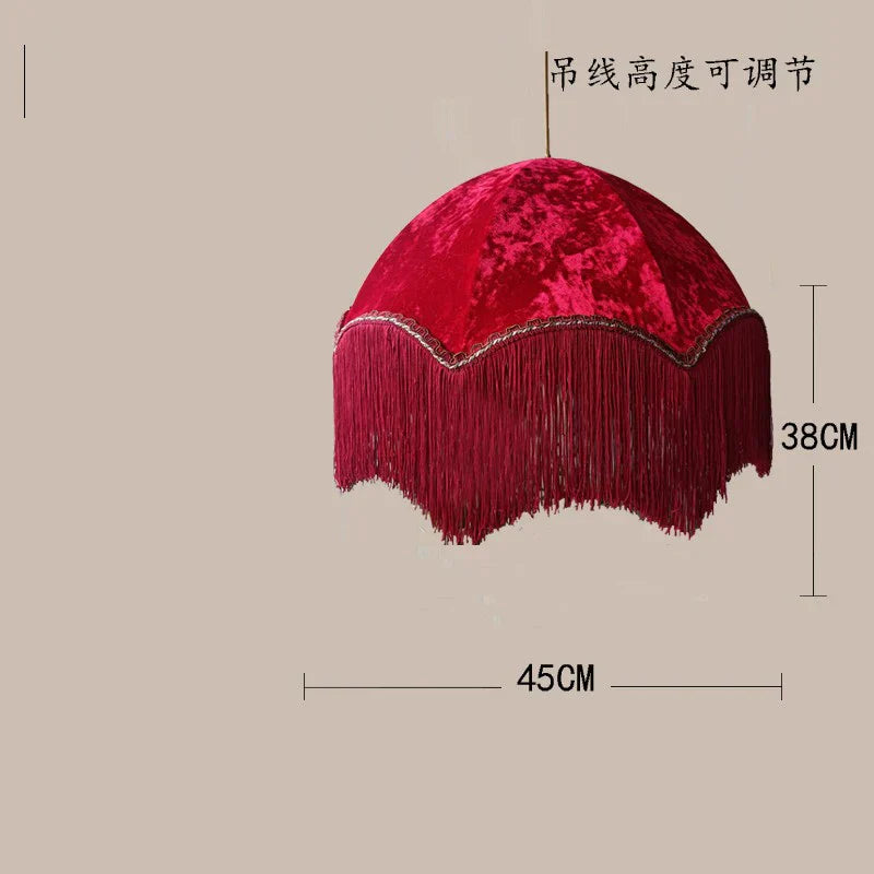 BeauVamp Tassel Pendant Light: French Vintage Boho Lampshade for Living Room, Bedroom, Dining Room