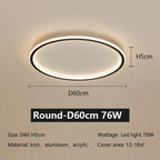 LED Ceiling Lamp Iron Dimmable Modern Living Room Light Fixture