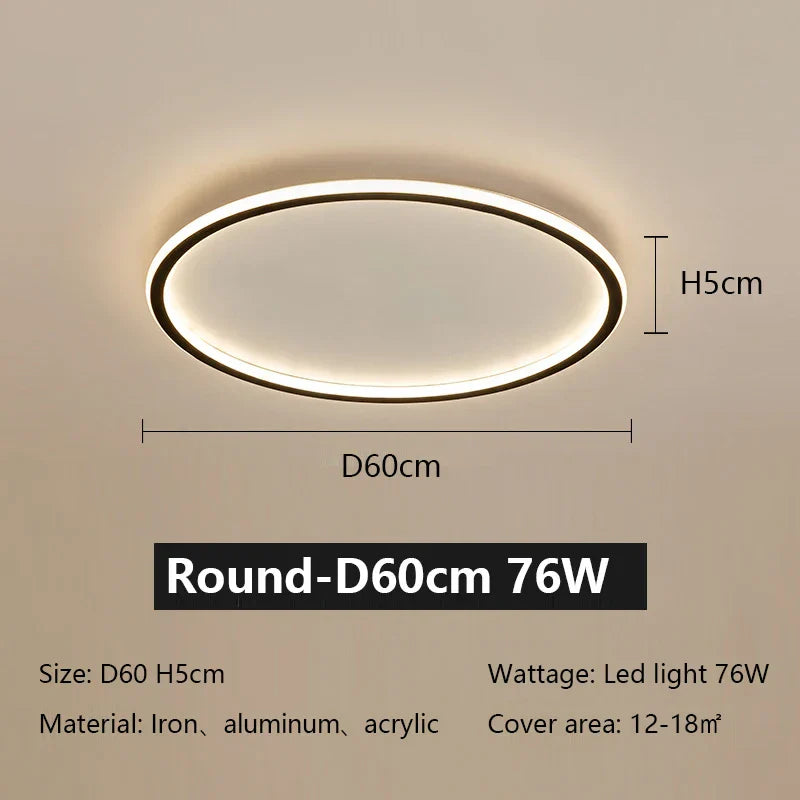 LED Ceiling Lamp Iron Dimmable Modern Living Room Light Fixture