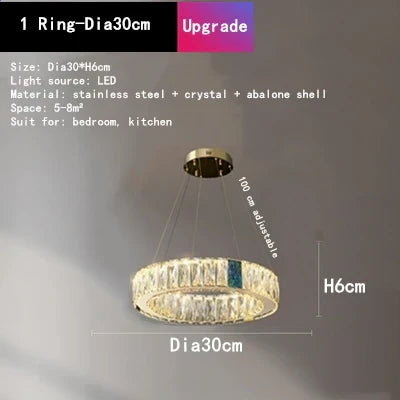 Crystal LED Chandelier for Kitchen Dining Room Duplex Villa Lighting Fixtures