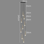 Crystal LED Chandelier: Luxury Pendant Light, Staircase Suspension Luminaire, Indoor Hanging Lamps