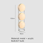 Silver Metal LED Floor Lamp Modern Nordic Style for Living Room, Bedroom, Hotel