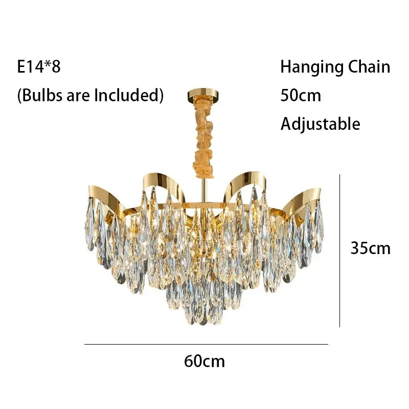 LED Sunflower Crystal Ceiling Chandelier for Home Decor and Lighting Fixture