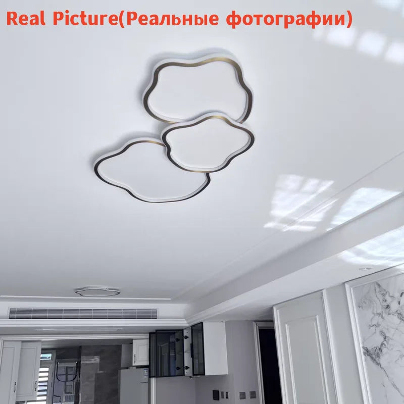 Copper Surface Mount LED Ceiling Light with Remote Control for Living Room
