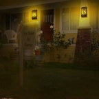 Solar Flame Lights: Outdoor Garden Yard Waterproof Flickering Wall Lights