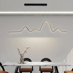 LED Aluminum Chandelier Modern Wave Line Kitchen Island Pendant Light